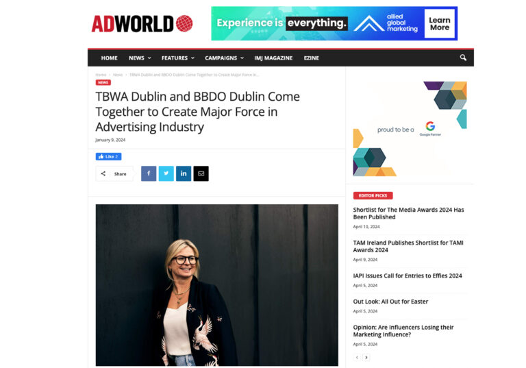 TBWA Ireland and BBDO Dublin Join Forces