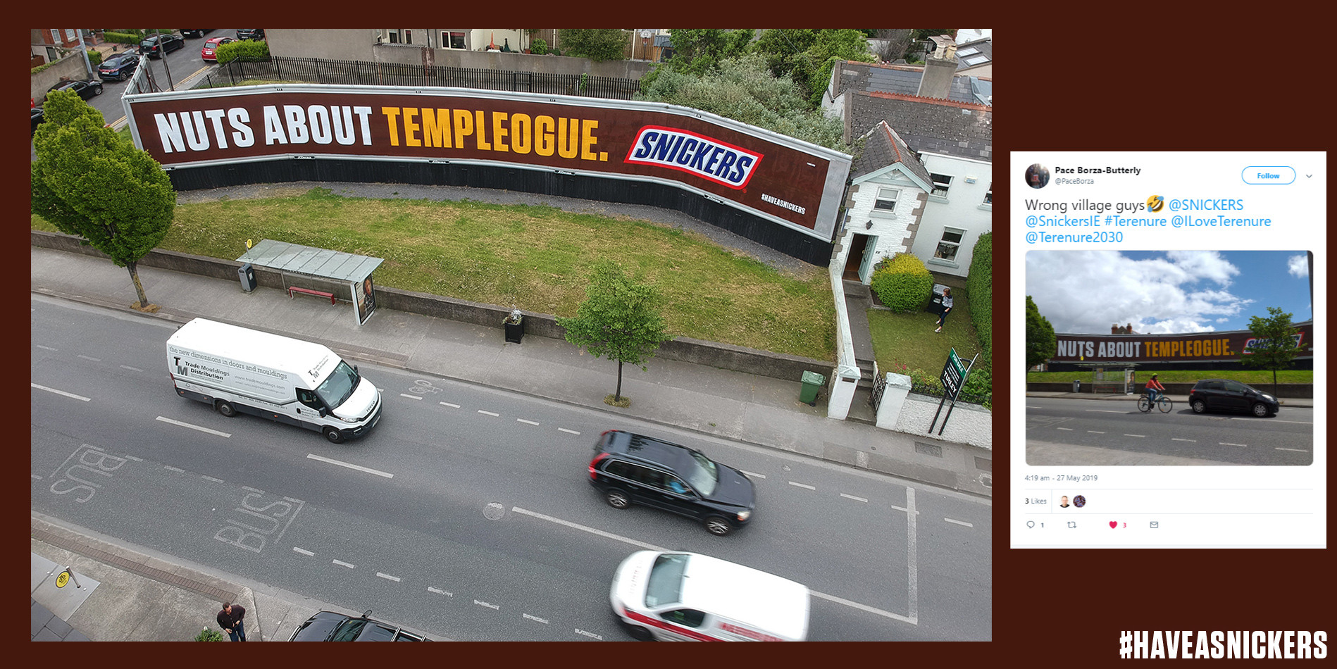 Snickers Templeogue ad in Terenure